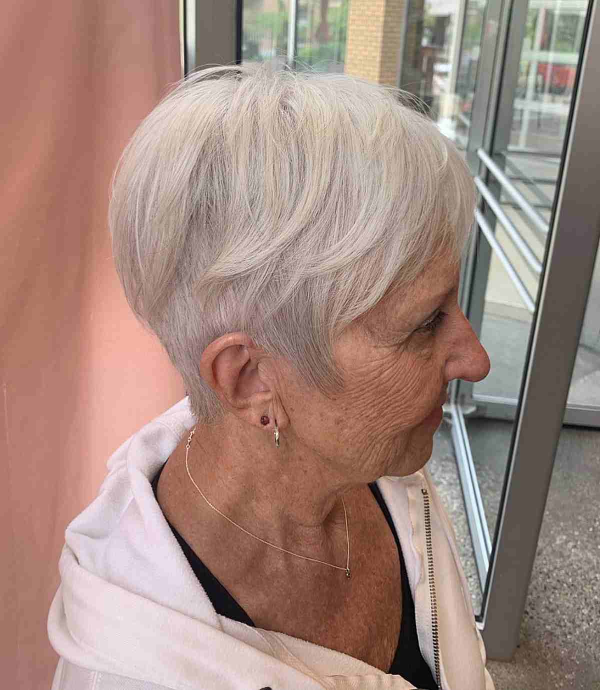 Short Pixie with Long Layers for Older Women with Fine Hair