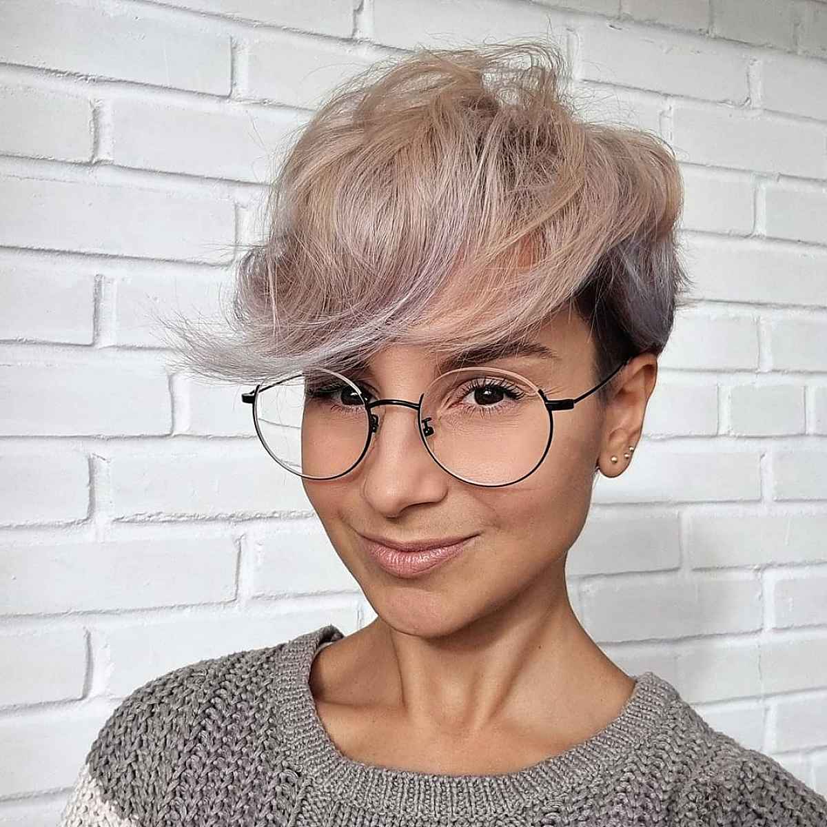 Short Pixie with Long Textured Bangs
