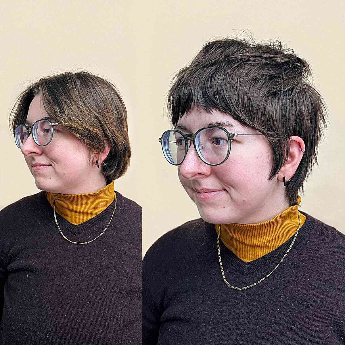 Short Razor Cut Long Pixie for Women with Glasses and Round Faces
