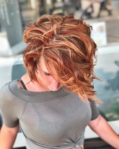 Short Red Hair with Blonde Highlights