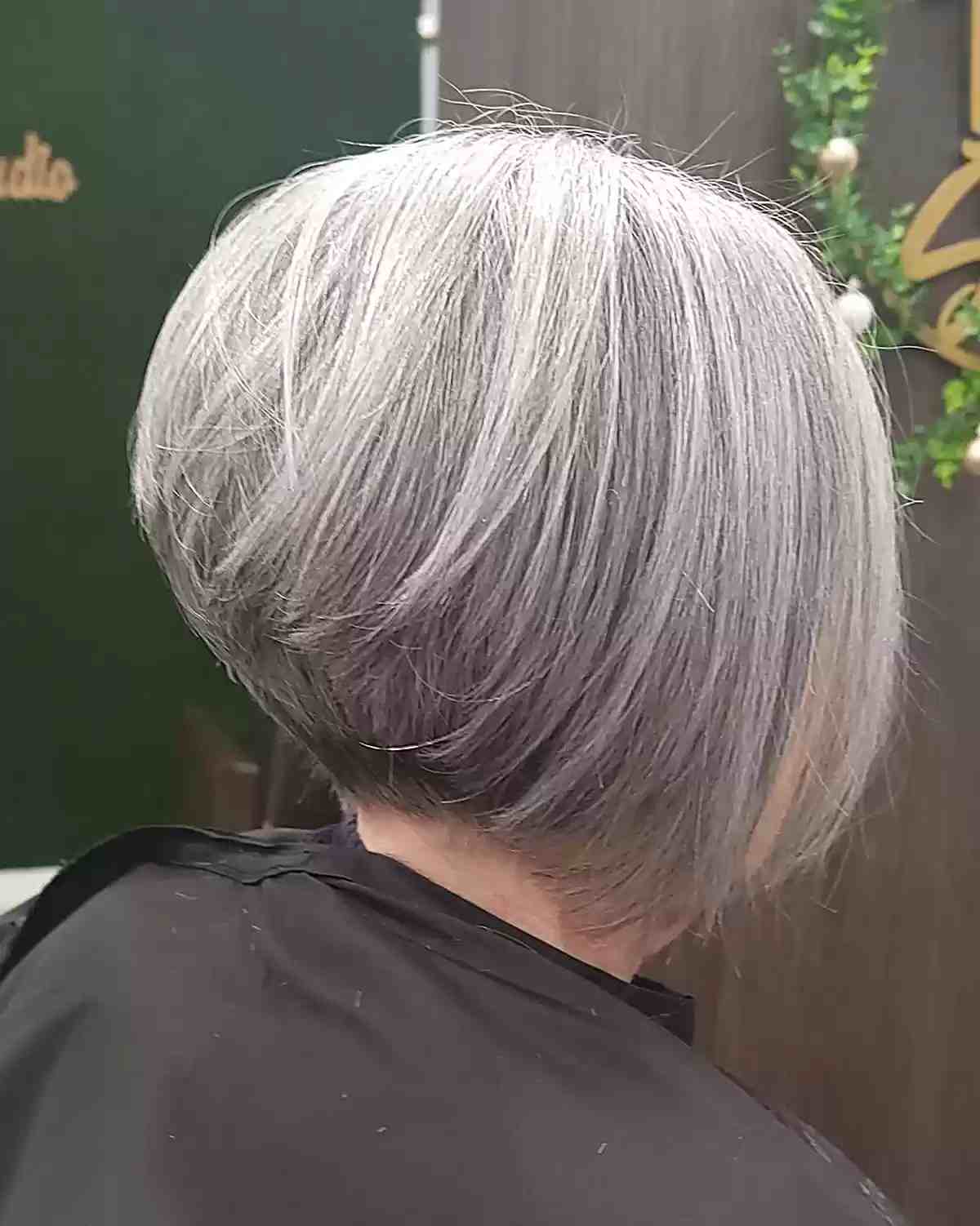 Short Rounded Wedge Bob Haircut for Older ladies over 50