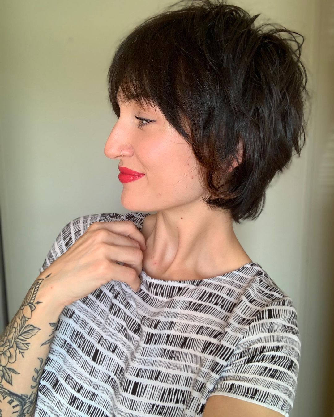 Short Shaggy Cut with Textured Bangs