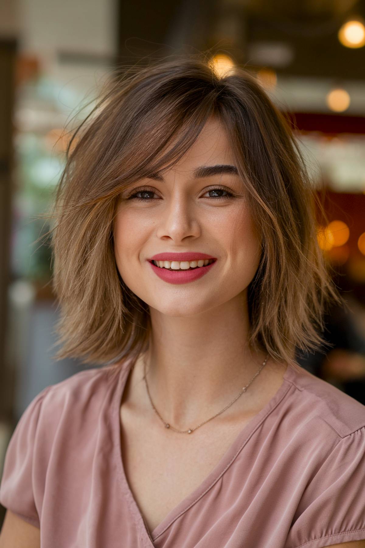 Short shaggy haircut with textured layers and soft bangs for an edgy, voluminous look on fine hair