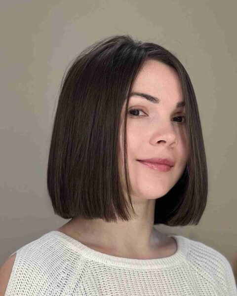 Short Side Parted Blunt Bob Haircut 480x600 
