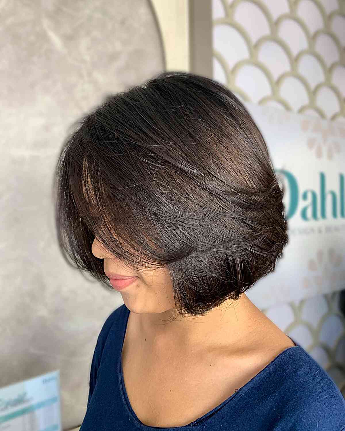 Chin-Length Soft Butterfly Bob with Face-Framing Butterfly Layers