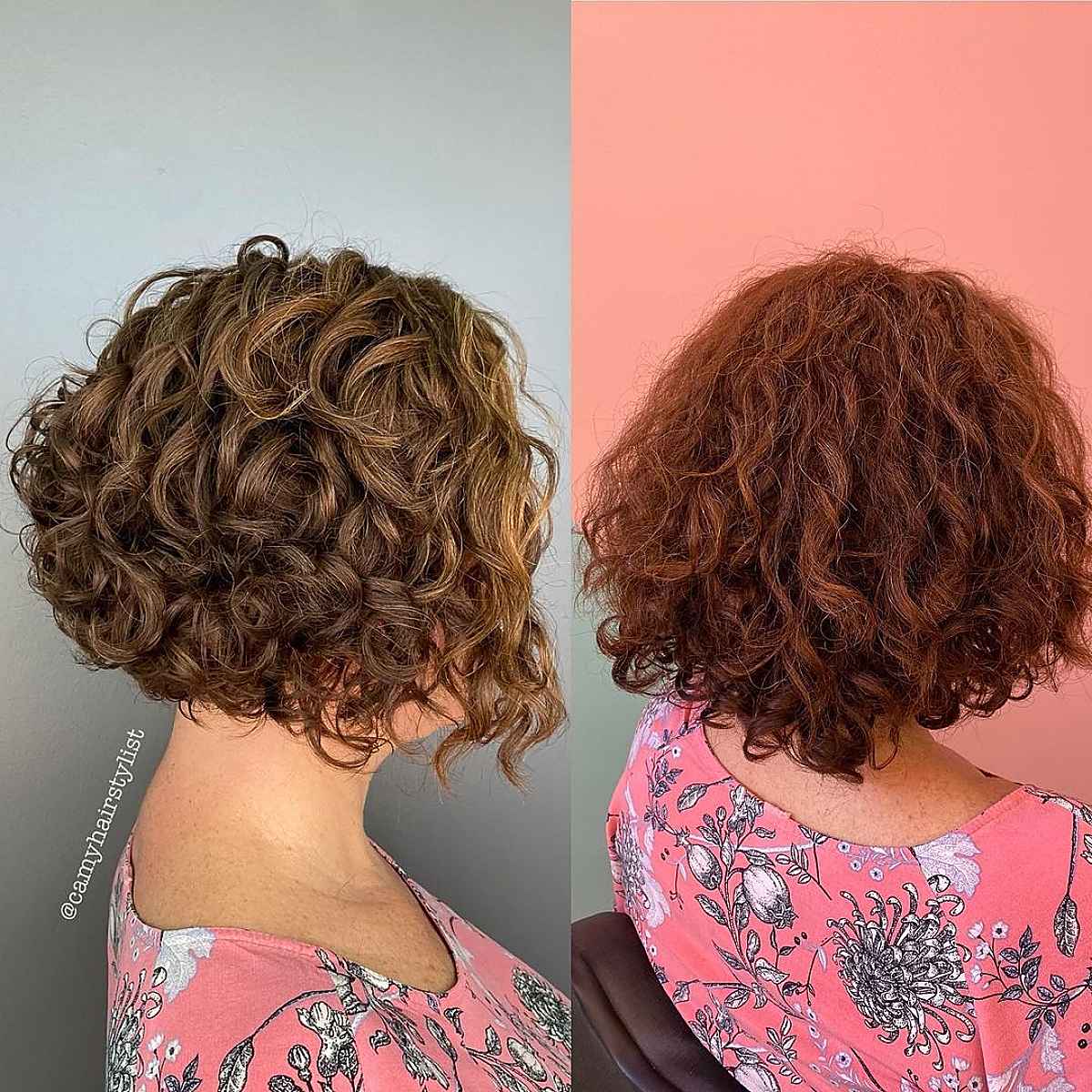Short Stacked Bob for Curly Hair