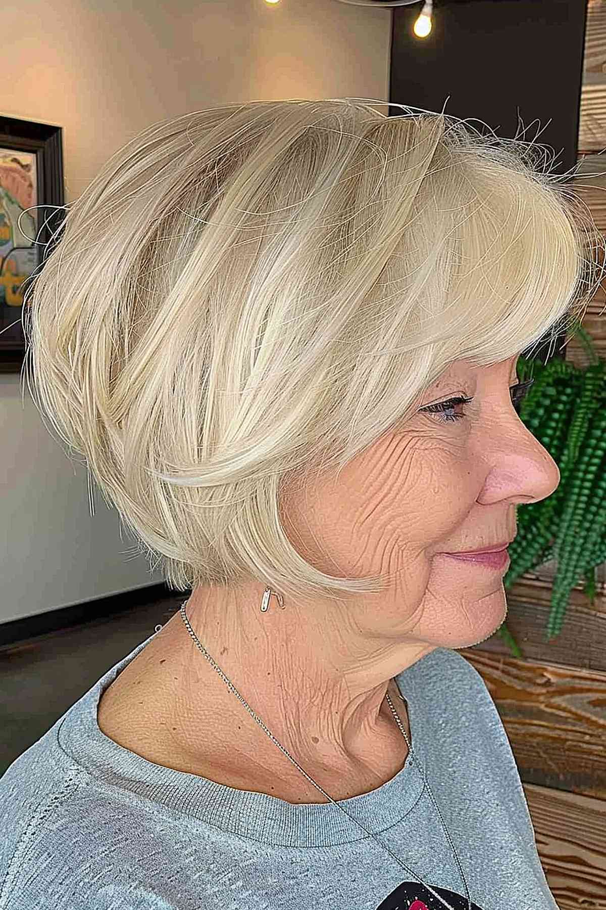 Short Stacked Bob for ladies over 70