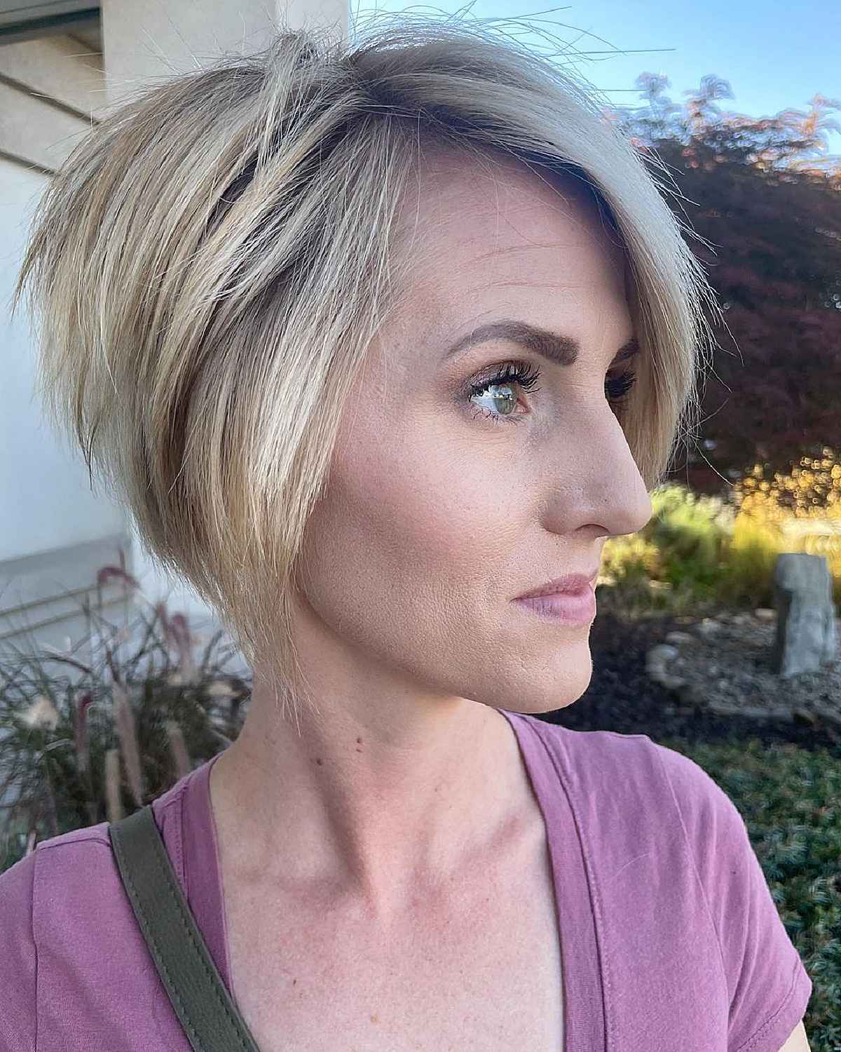 Short Stacked Bob Pixie Hairstyle