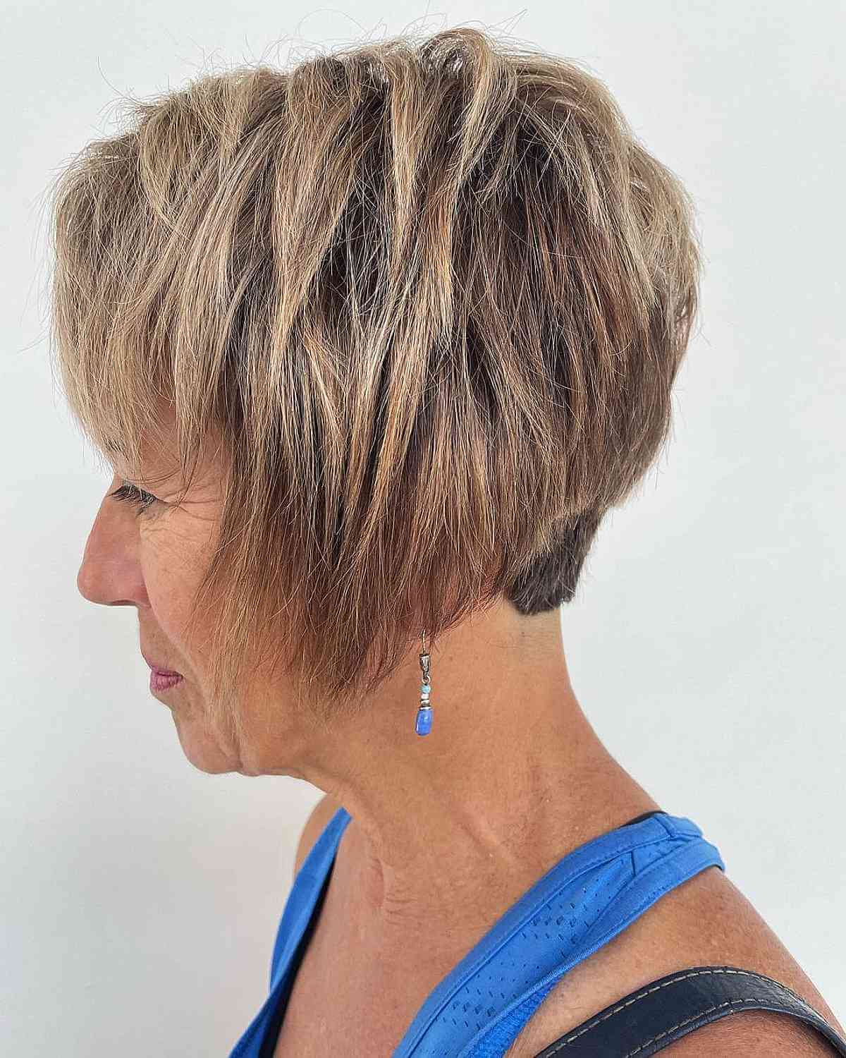 Beautiful Short Stacked Choppy Cut with Highlights
