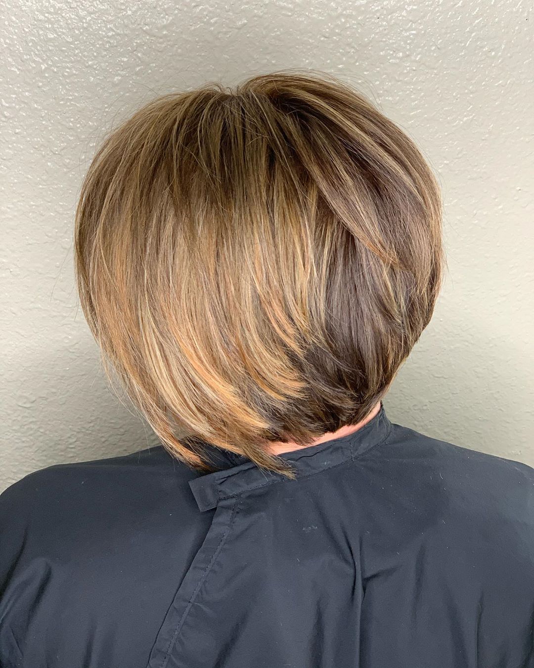short stacked inverted bob for blonde, fine hair