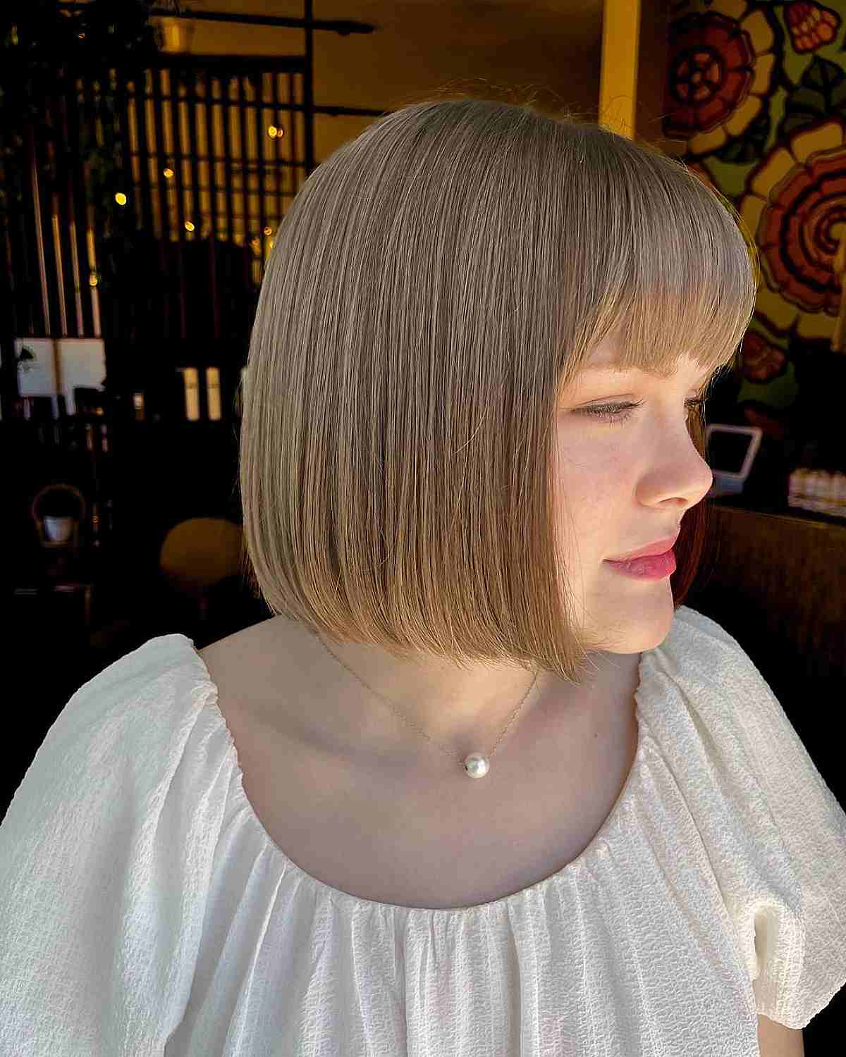 Straight Bob with Bangs for Thick Hair