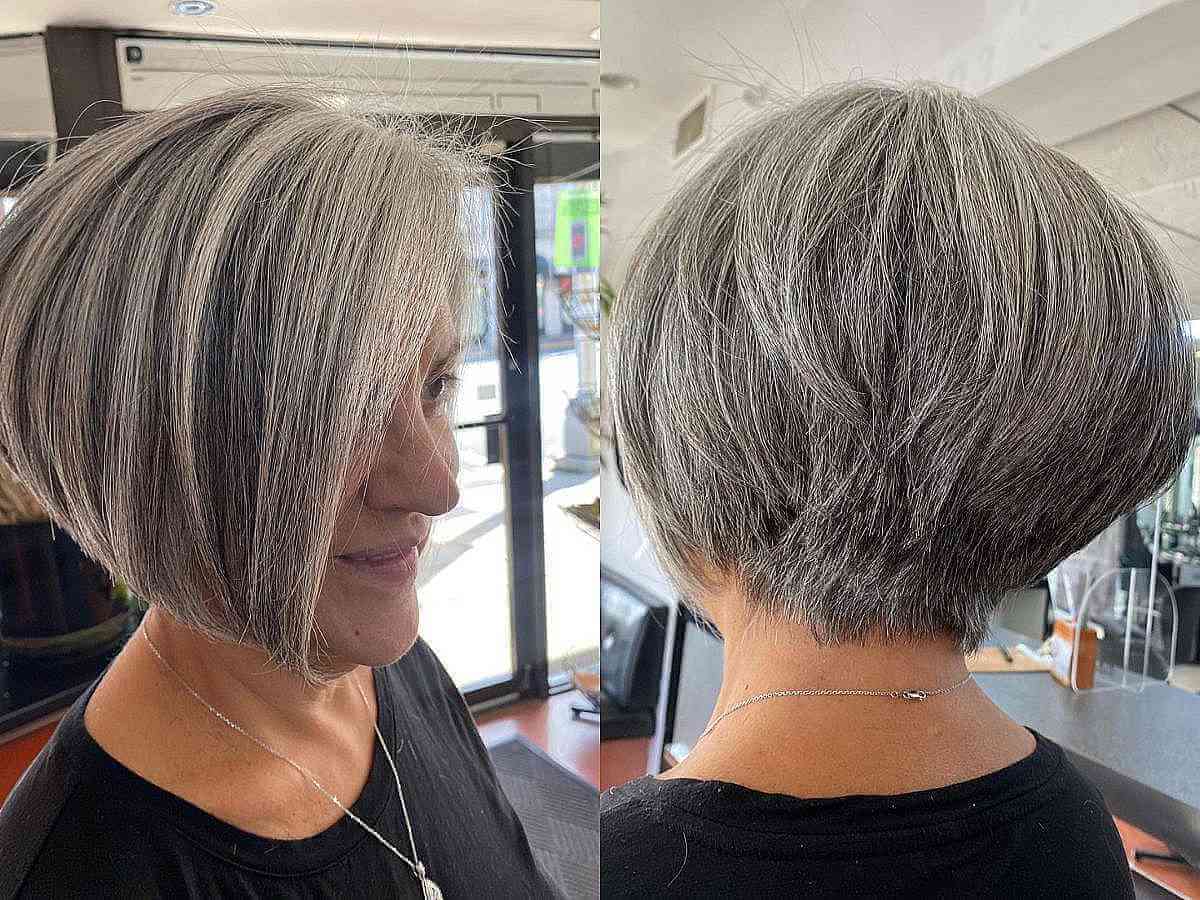 Short Tapered Bob Cut for Ladies 60 and Over