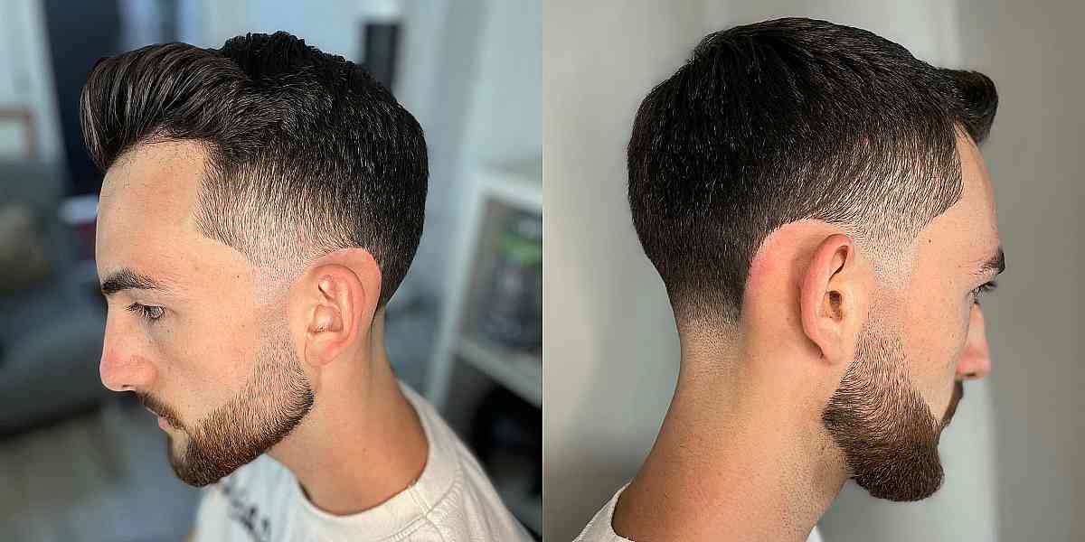 Short Tapered Hair with Brushed-Up Fringe for Men
