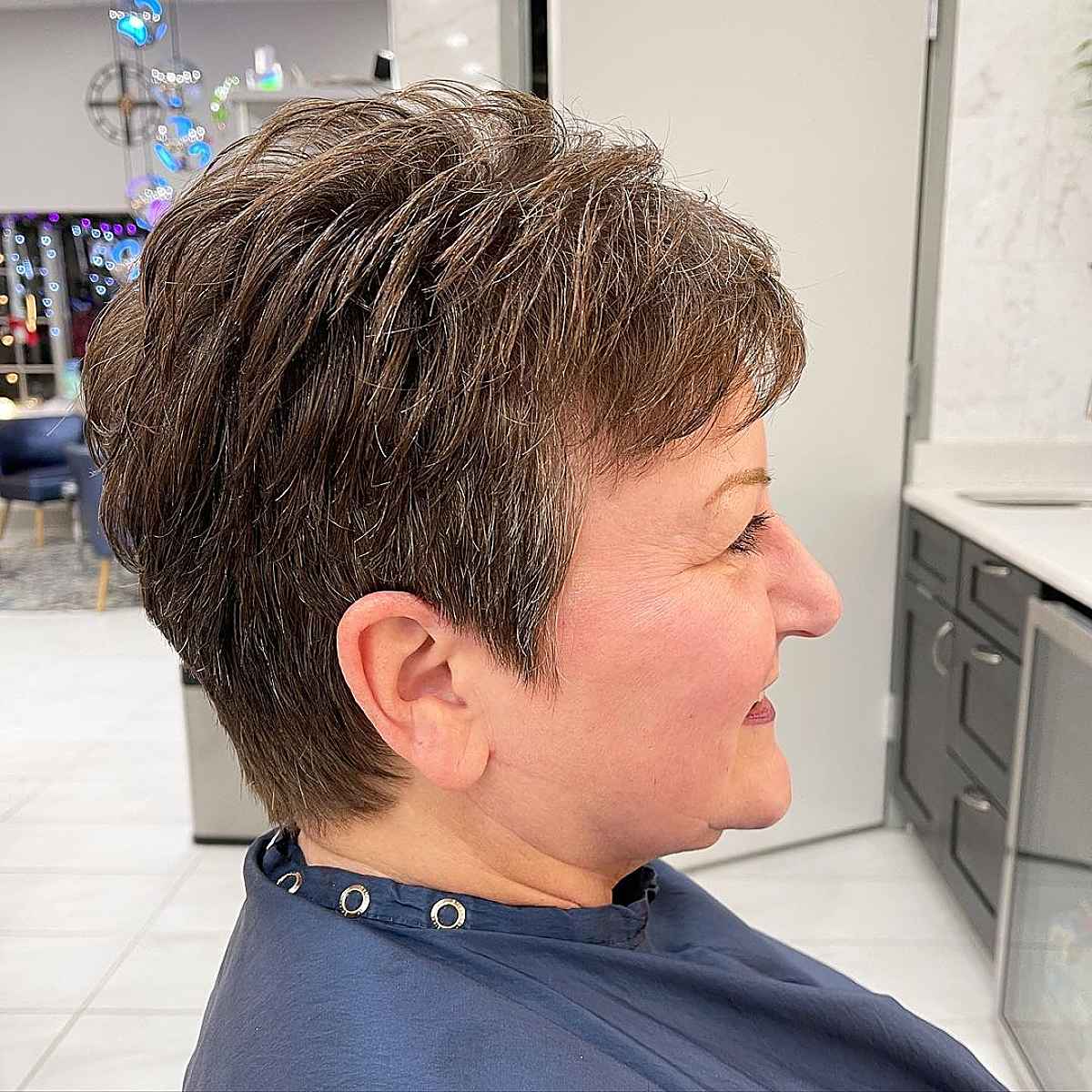 Short Textured Pixie with Crown Layers