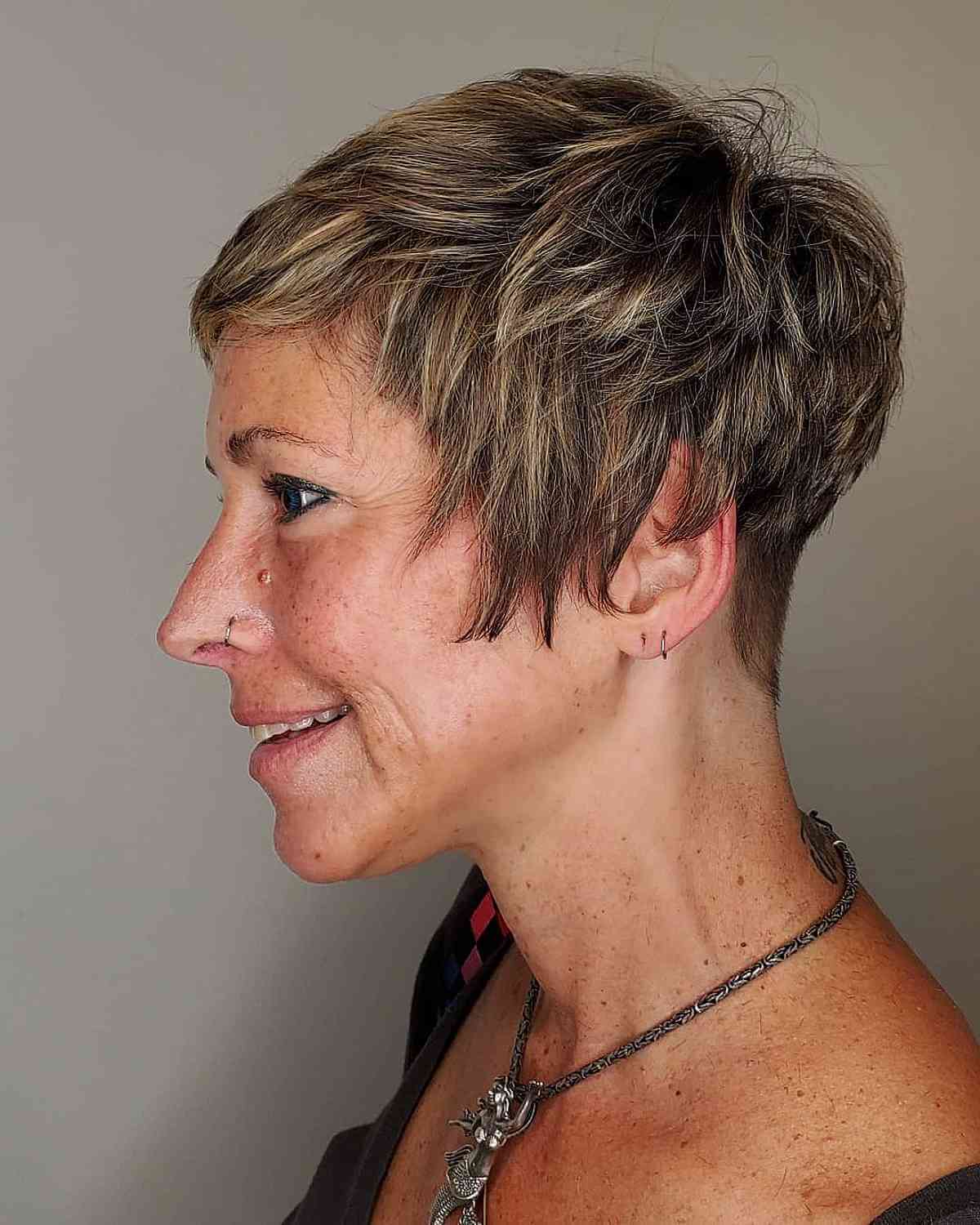 Short Textured Pixie with Highlights