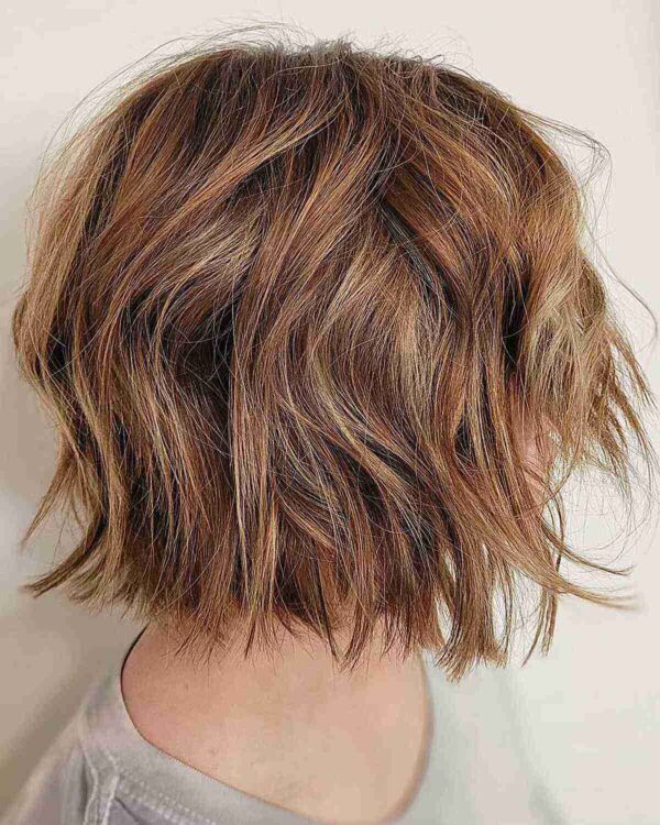 Short Textured Shattered Bob Cut With Tousled Style 600x750 