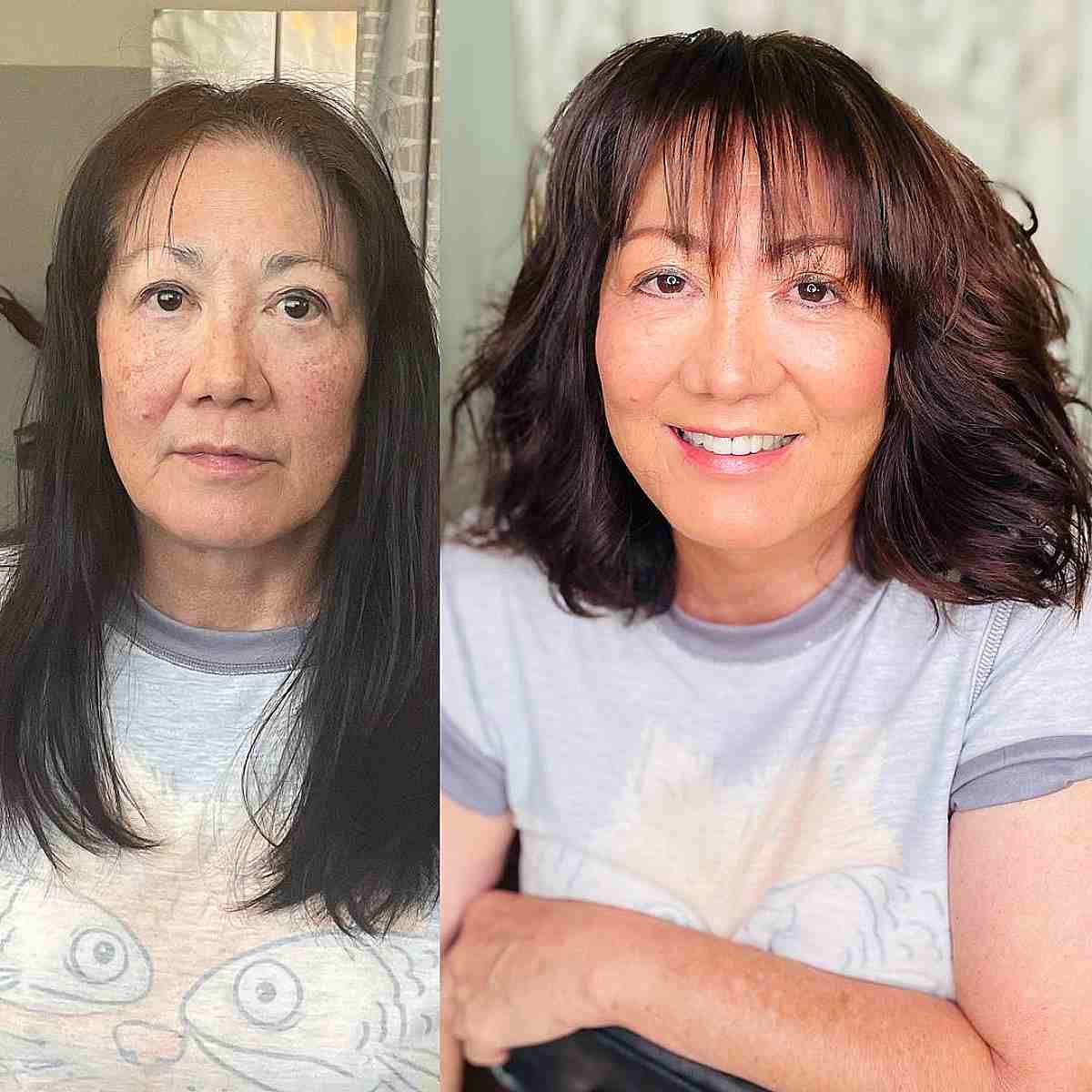Short to Medium Cut for Mature Ladies Over 60 with thin hair