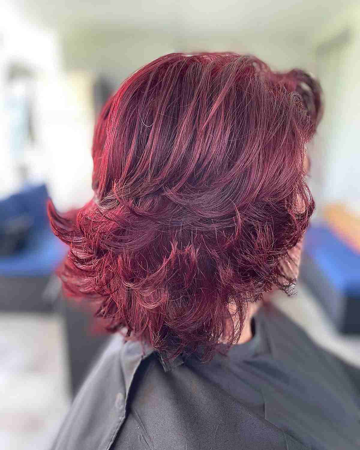 Short to Medium-Length Red Hair with Feathery Ends