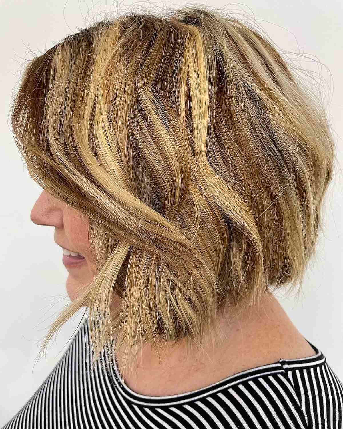 Short Wavy Bob for Women Over Fifty