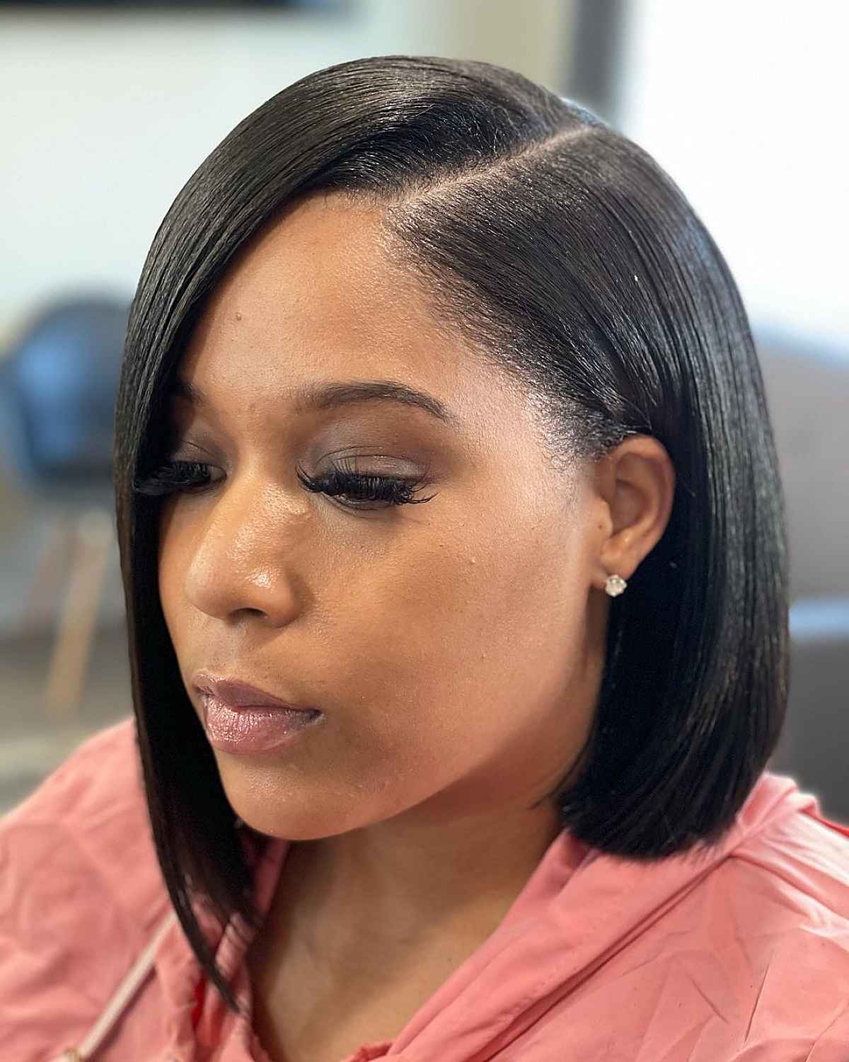 Short weave with human hair