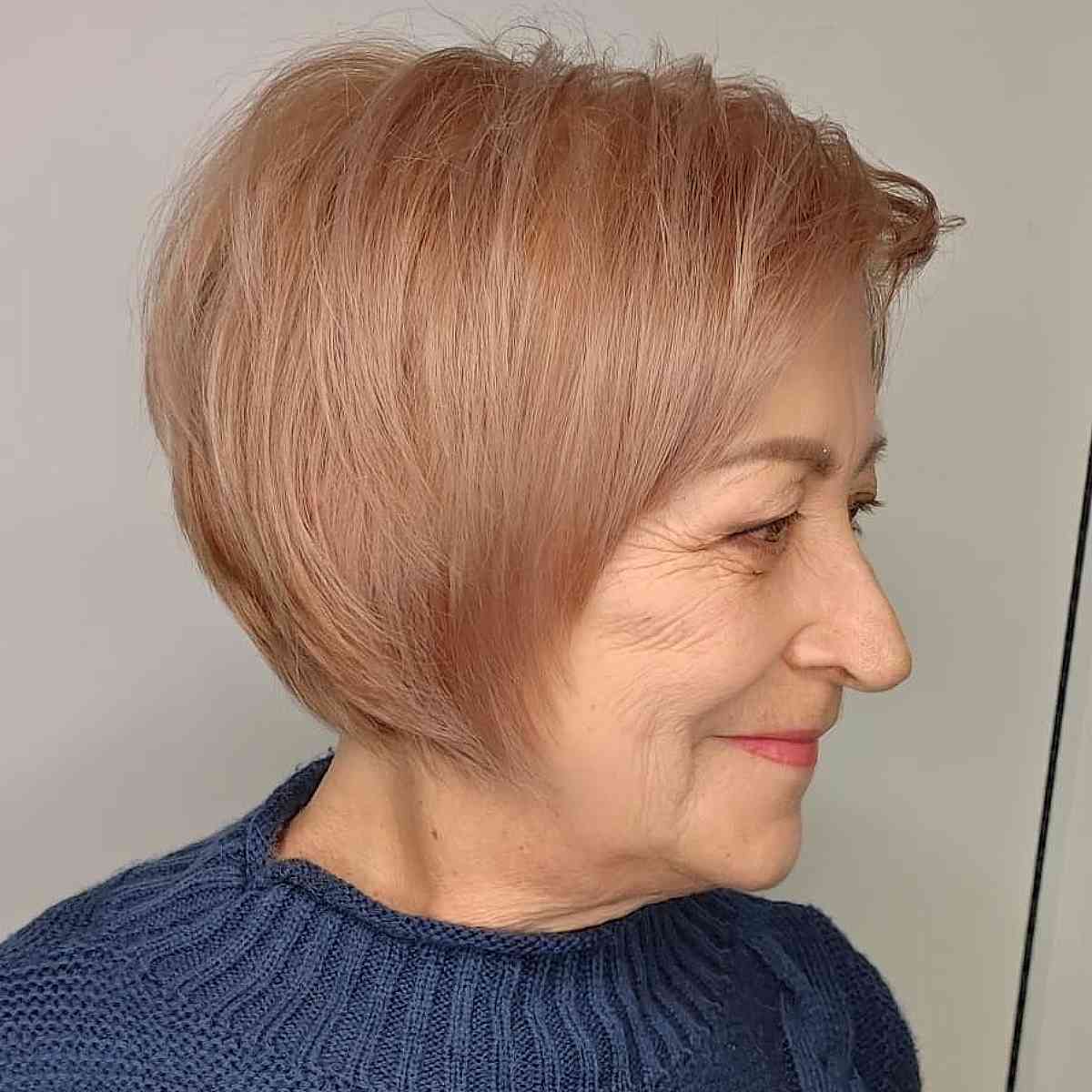 Short Wispy Bob for Fine Hair for a 50-Year-Old Lady