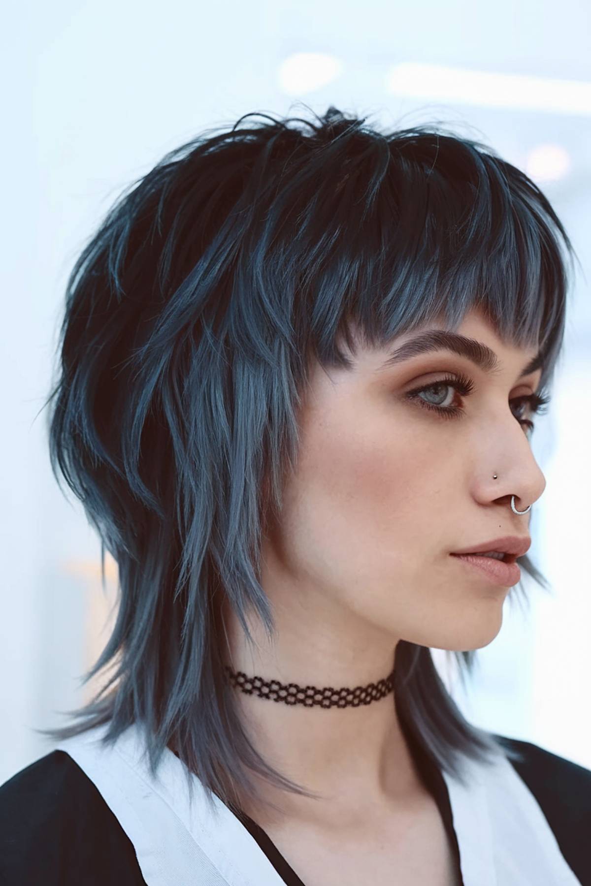 Short wolf cut with mullet style