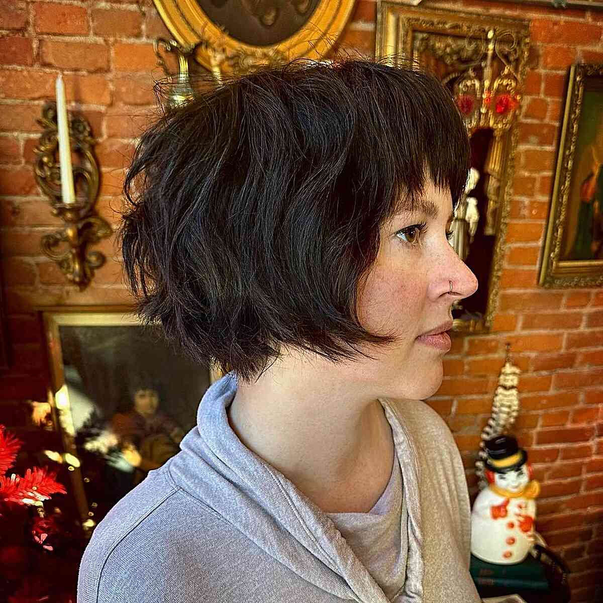 Shorter French Bob Cut with Jagged Layers