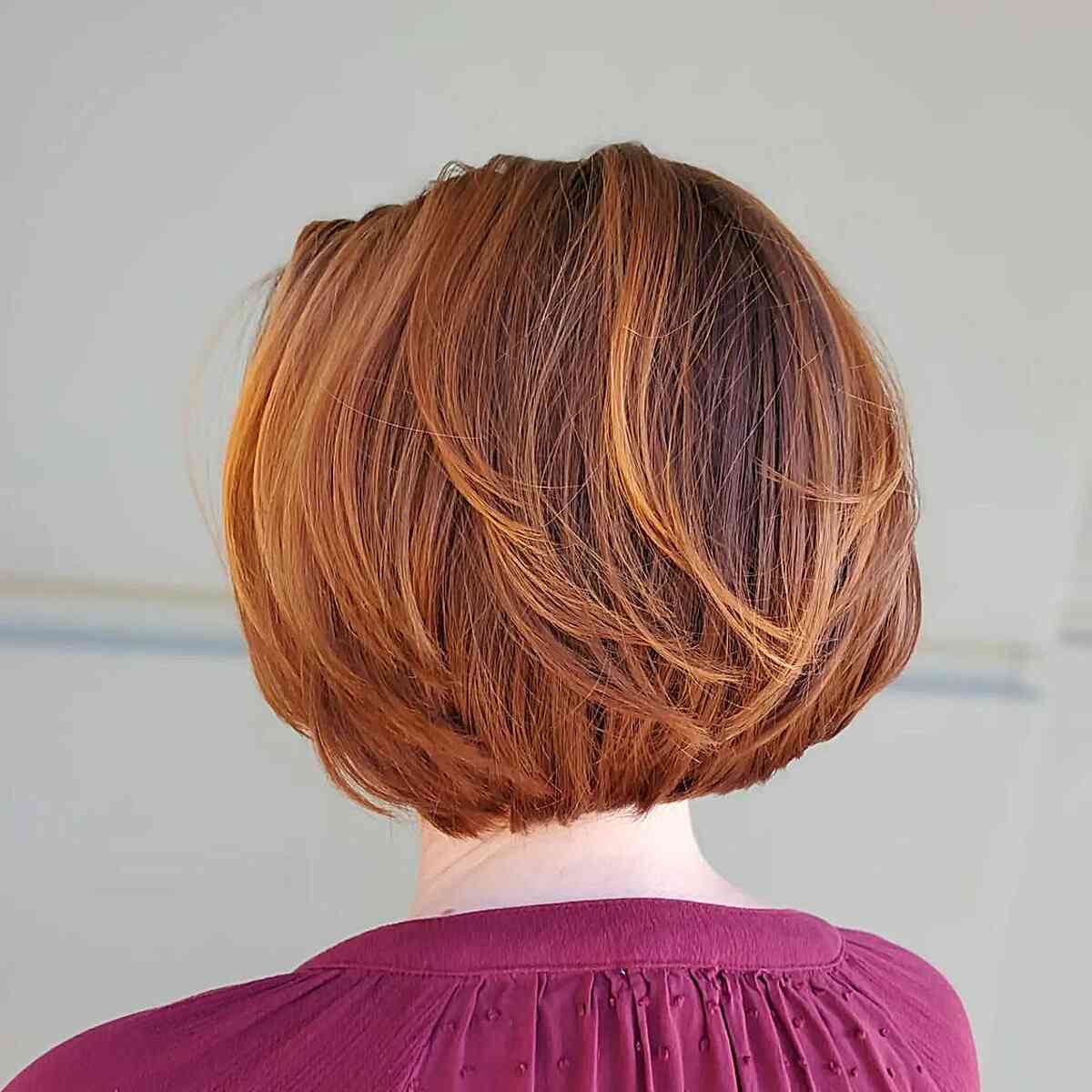 Shorter Red Hair with Blonde Highlights