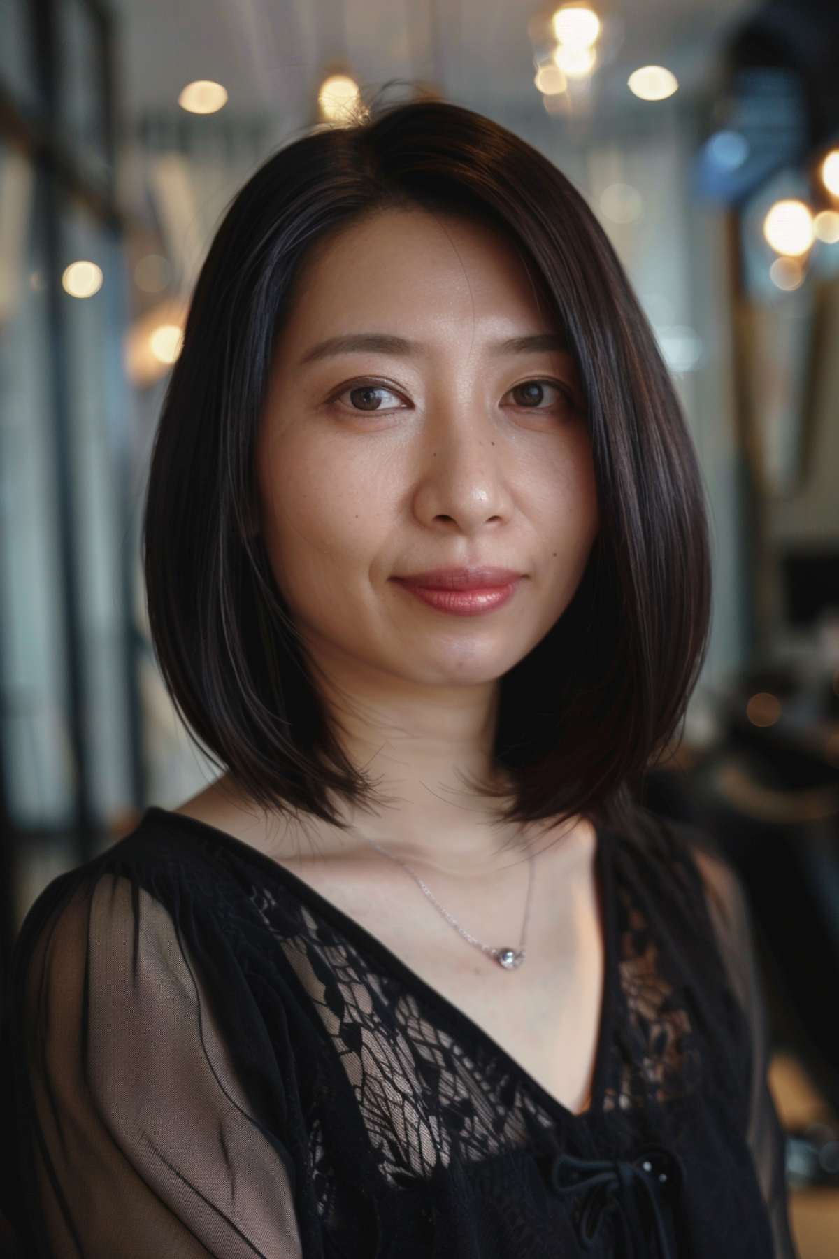 Shoulder-length Chinese bob hairstyle, versatile for medium to thick hair