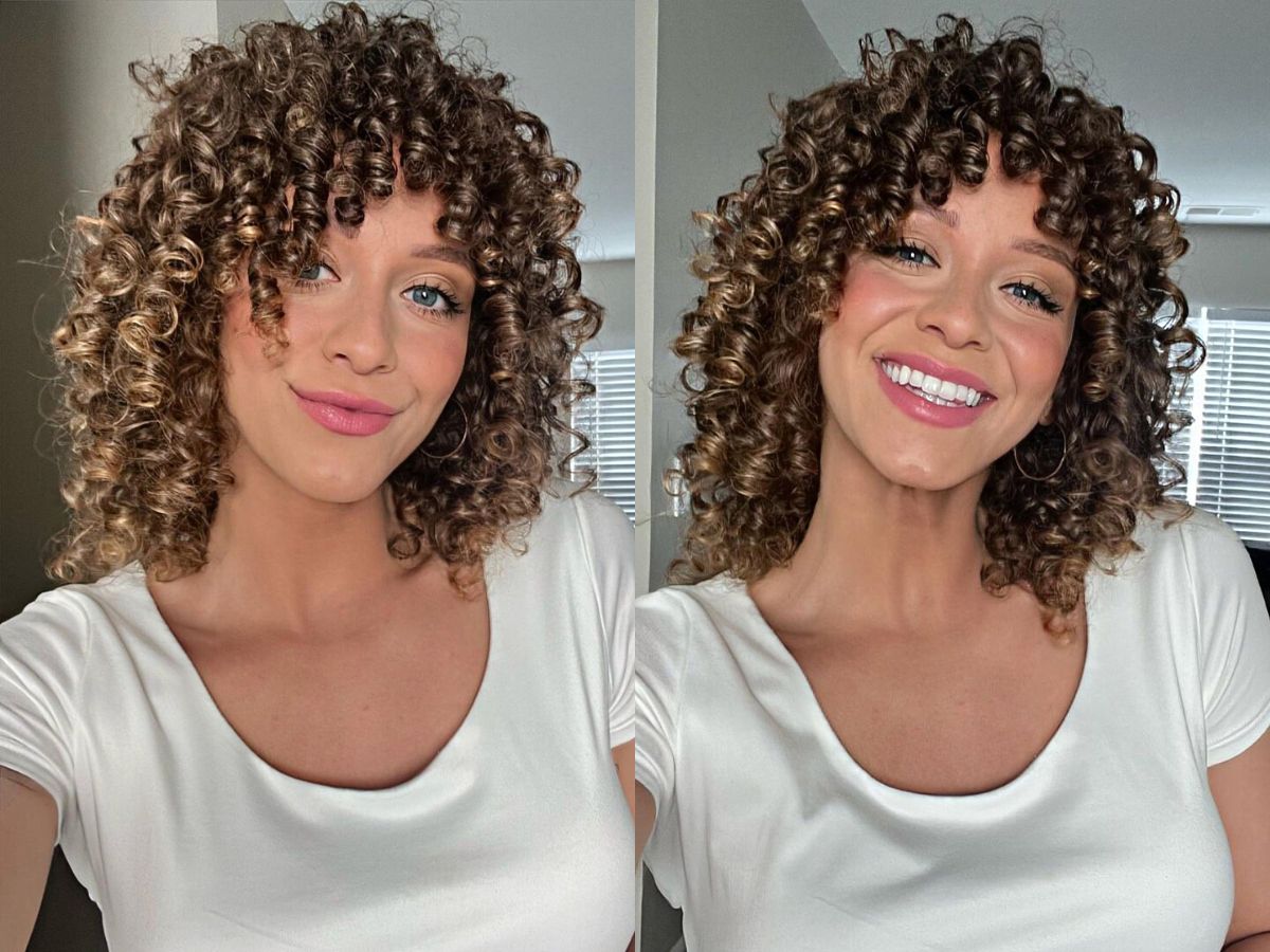 Shoulder-Length Curls with waterfall Coily Bangs