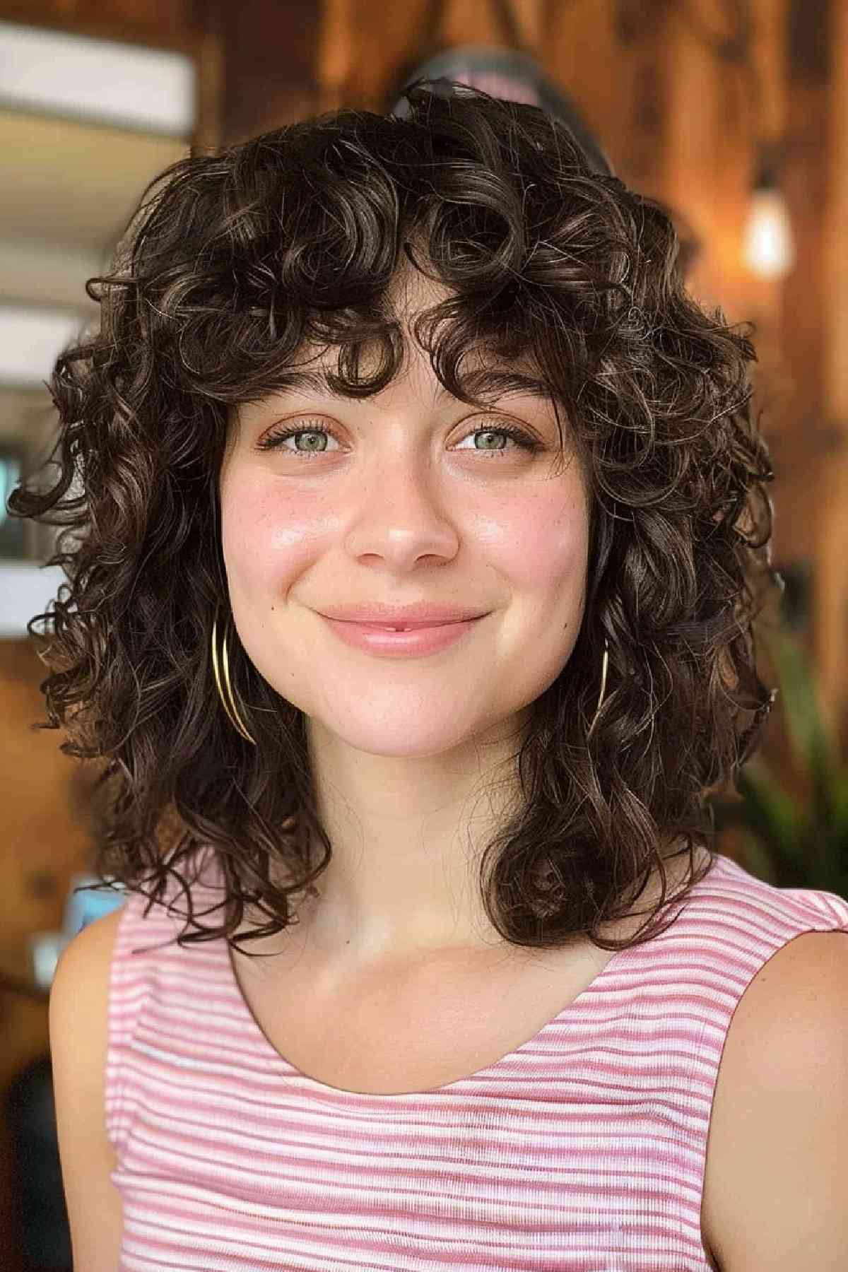 Shoulder-Length Curly Lob