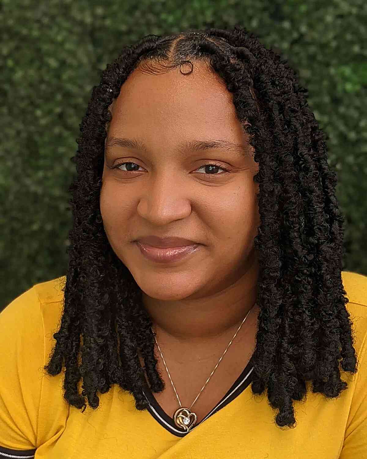 Shoulder-Length Faux Locs Hairstyle