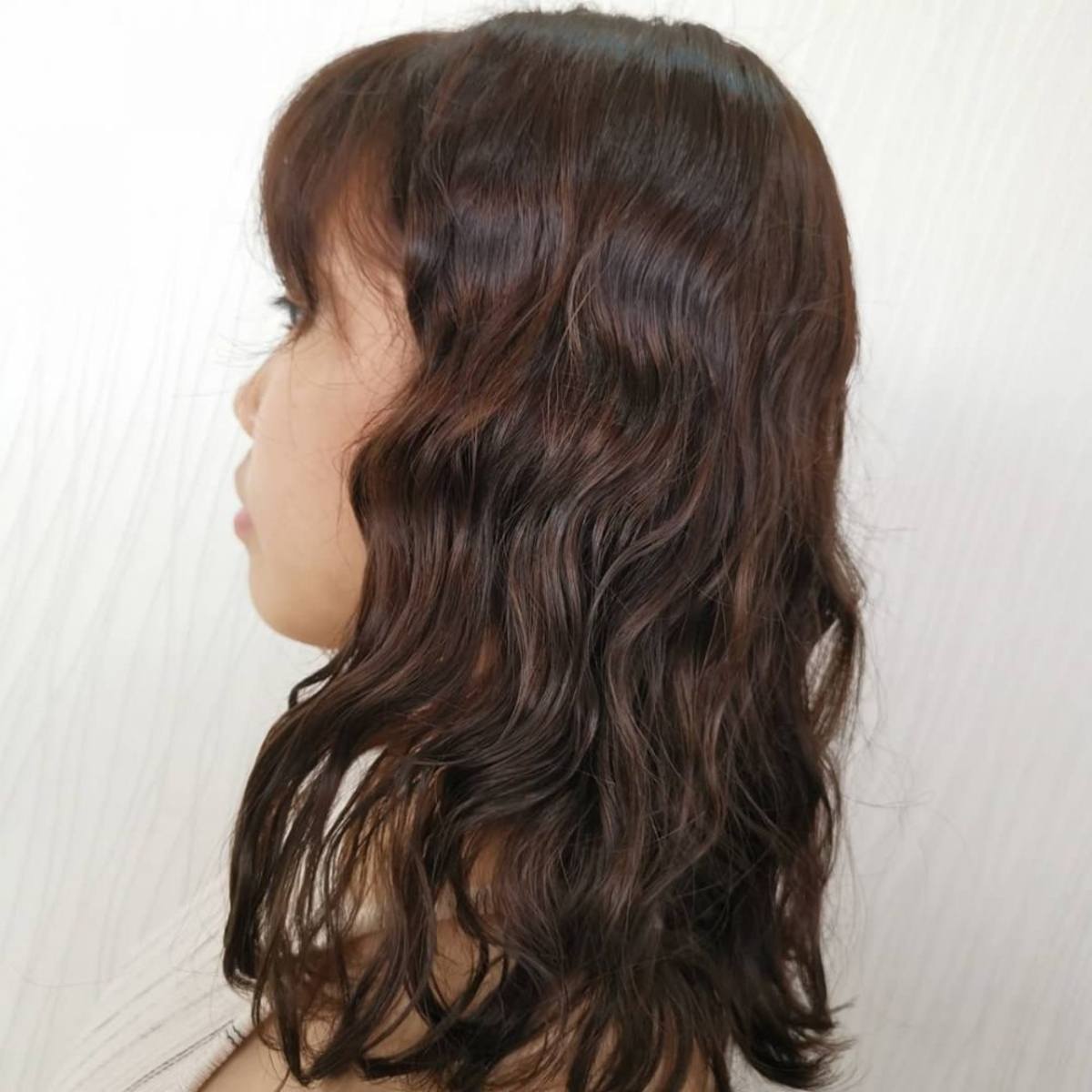 shoulder-length hair wavy perm
