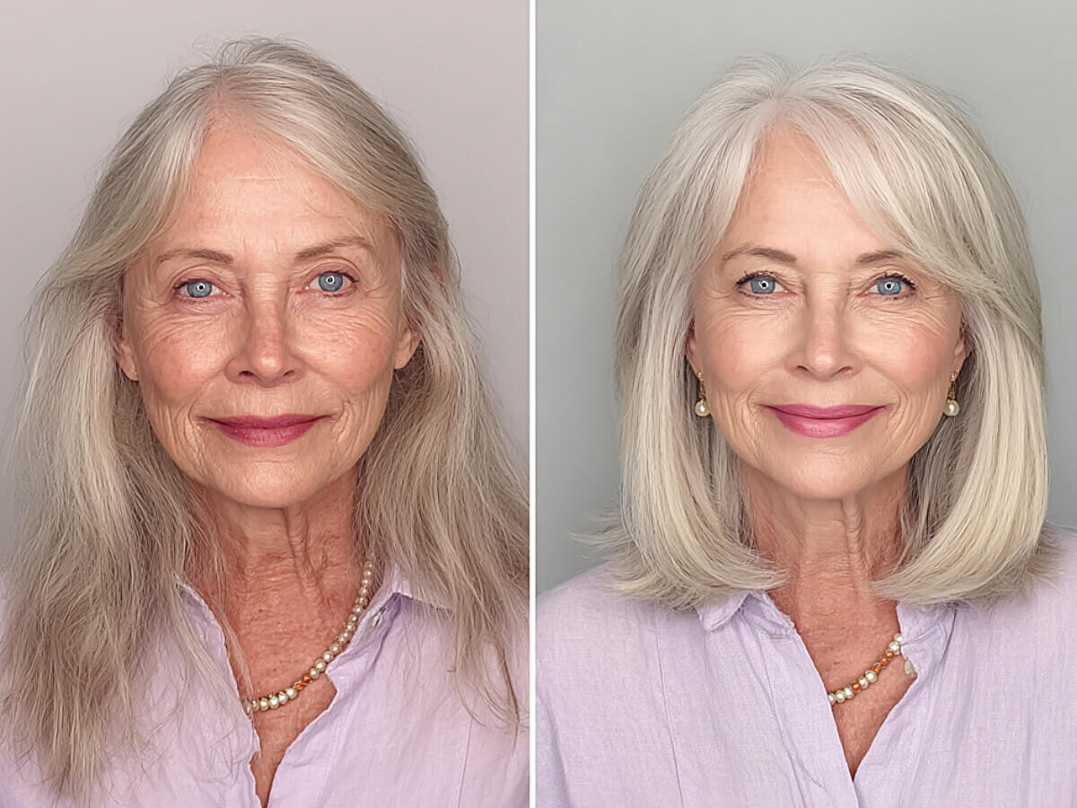 Stylish shoulder length hairstyles for women over 70