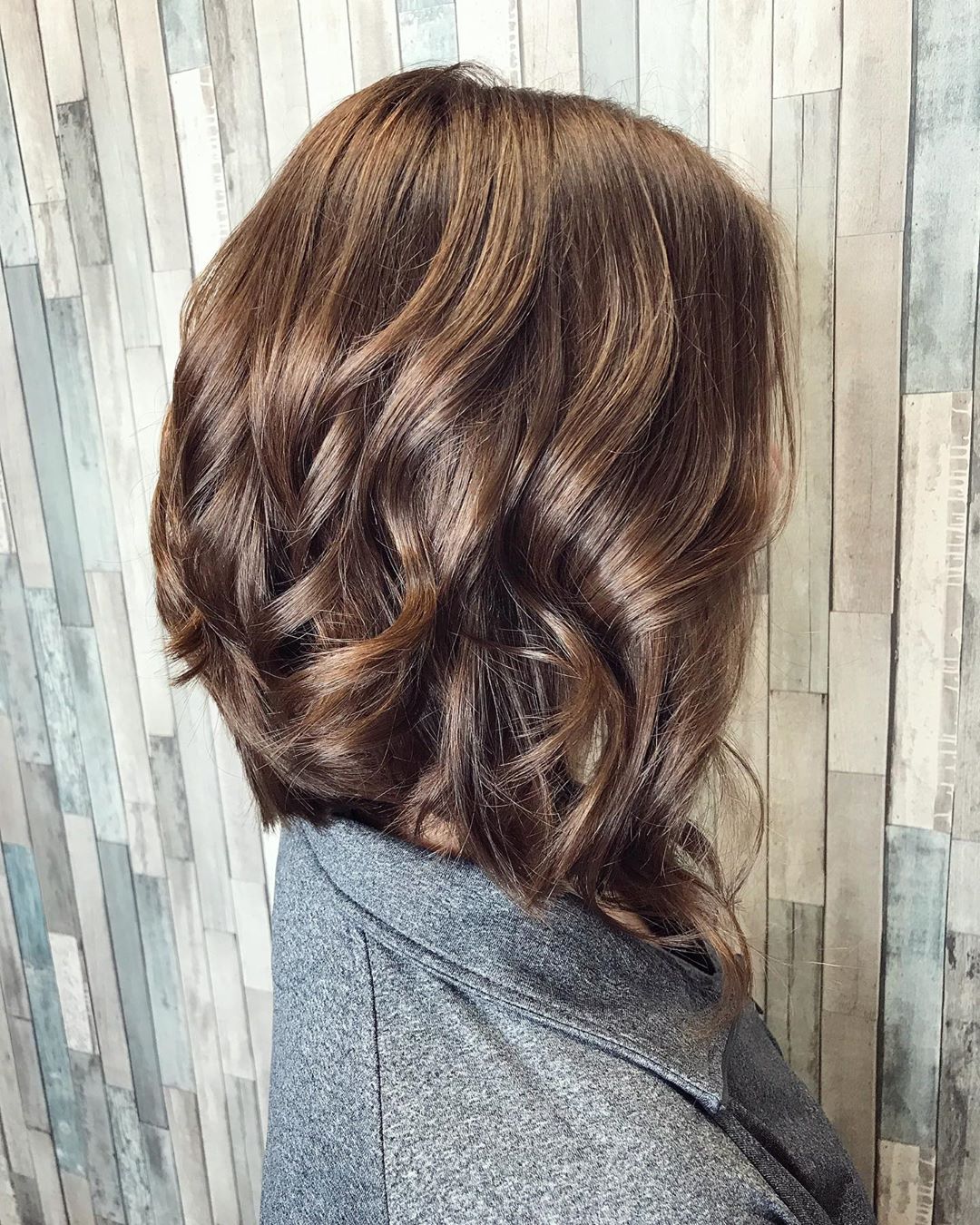 Shoulder length Inverted Bob for Thick Hair with Curls