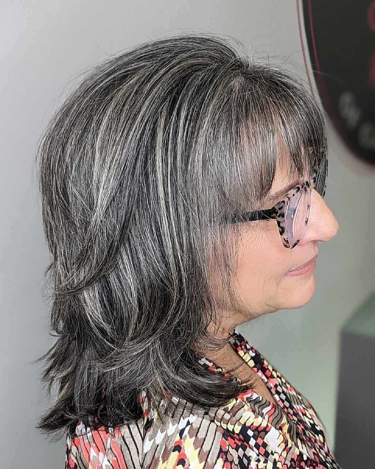 Shoulder-Length Razored Cut for women over sixty