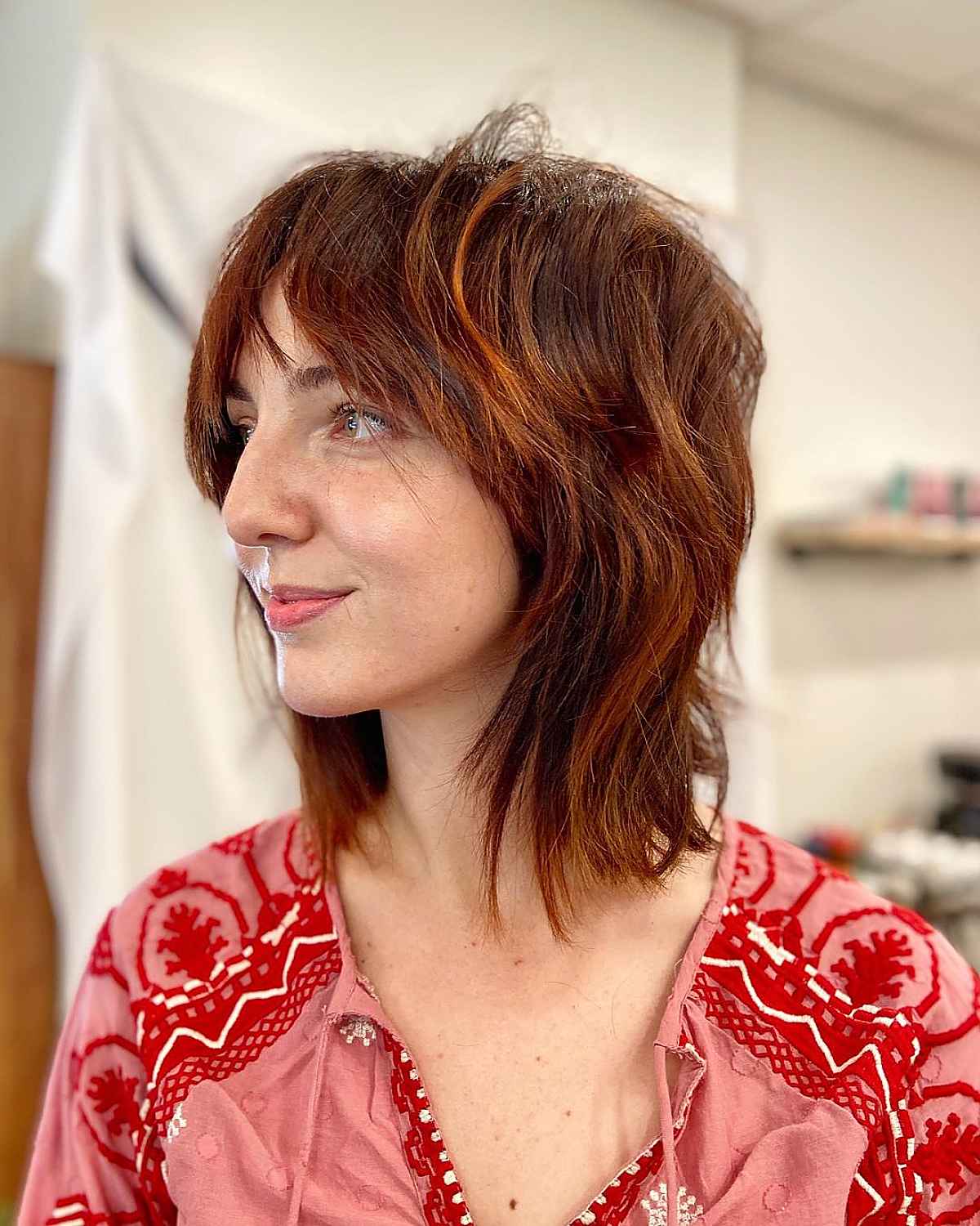 Shoulder-Length Shag Cut with Textured Ends