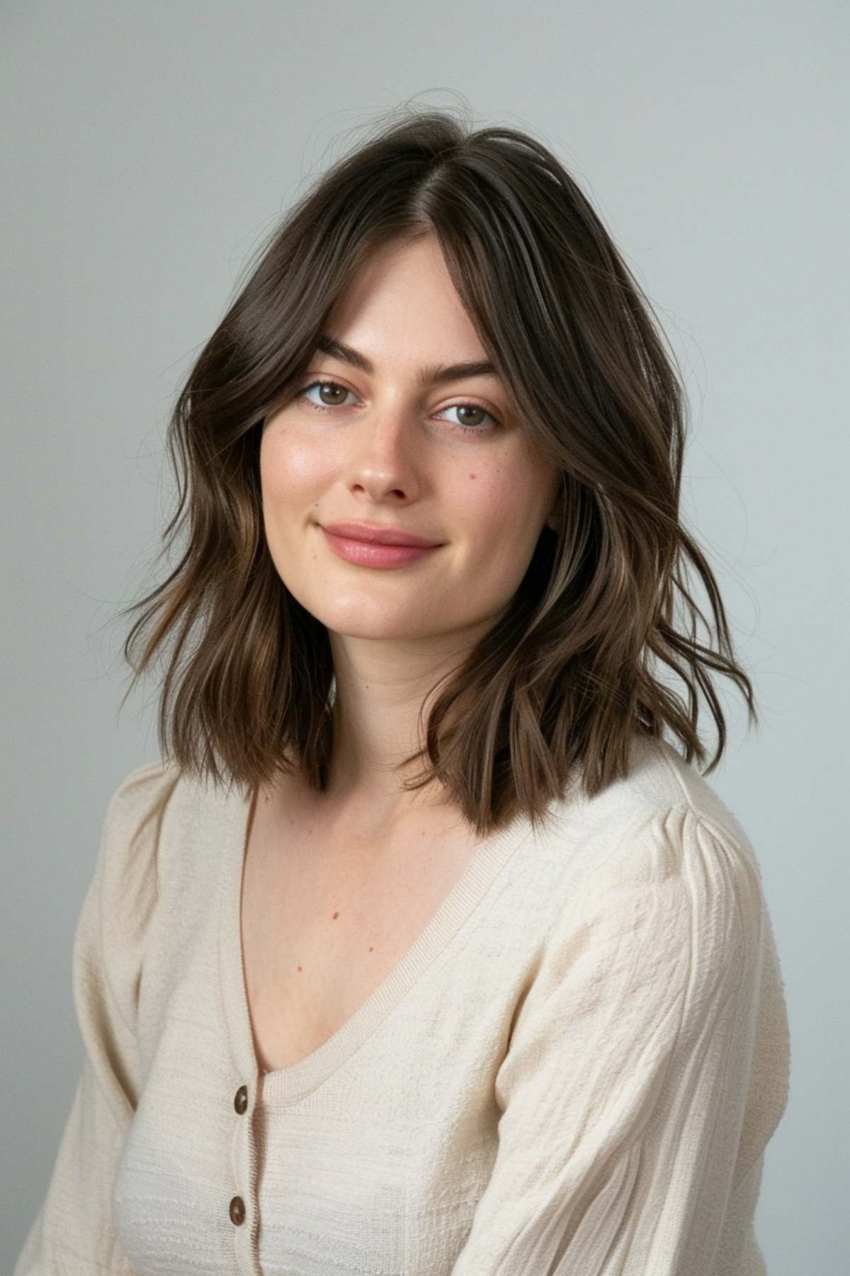 Shoulder-length textured bob, modern and versatile, suitable for medium to thick hair