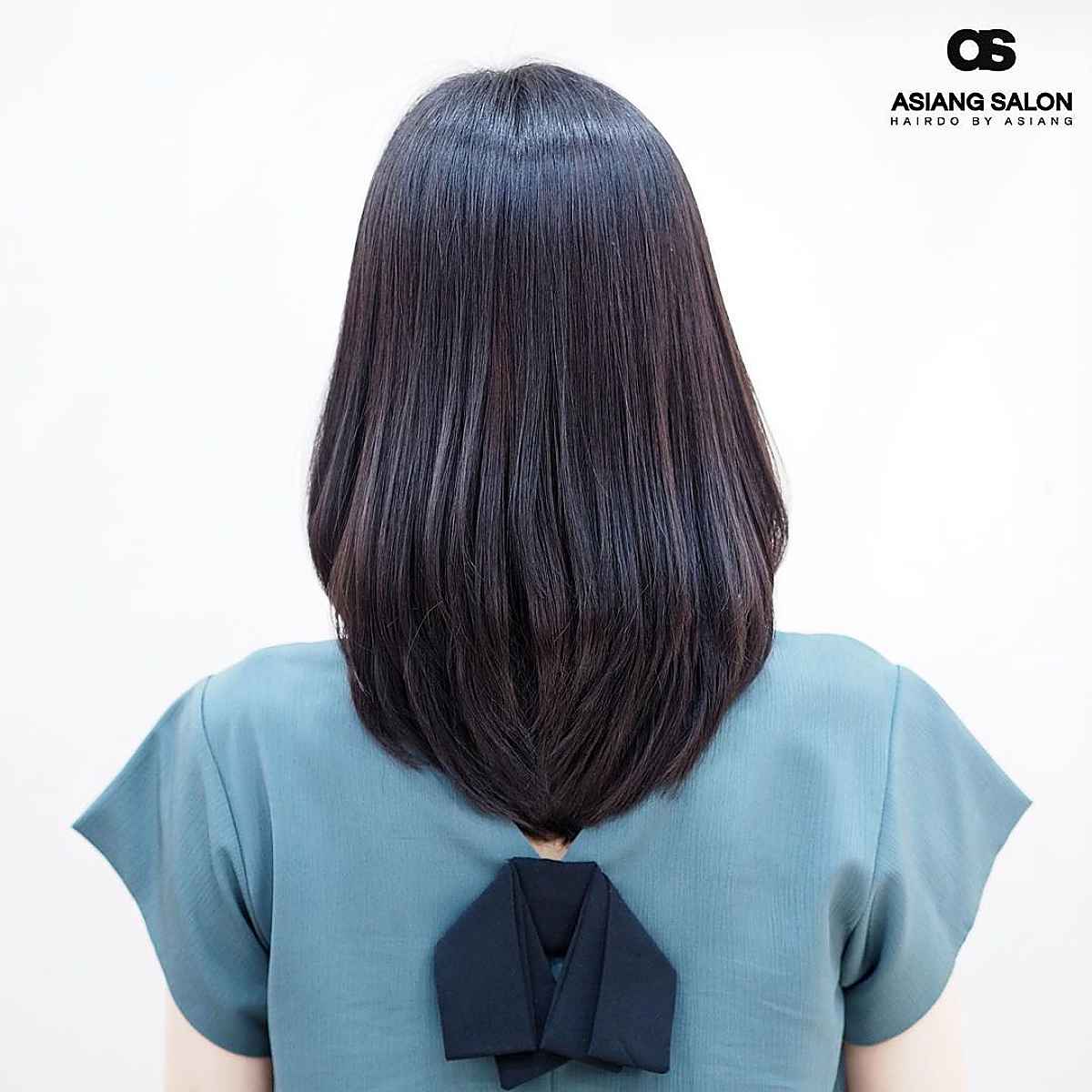 Shoulder-Length V Cut for Straight Thick Hair