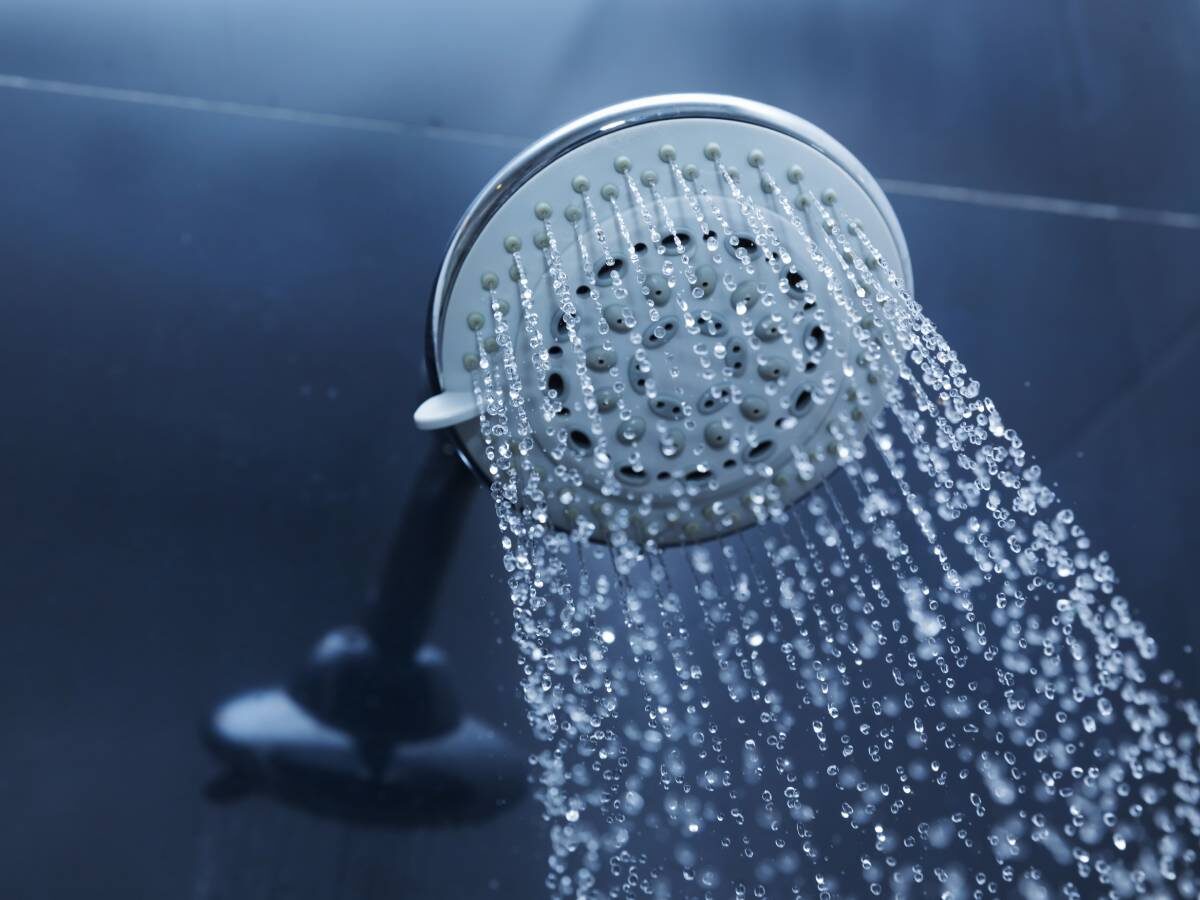 Showerhead with water coming out