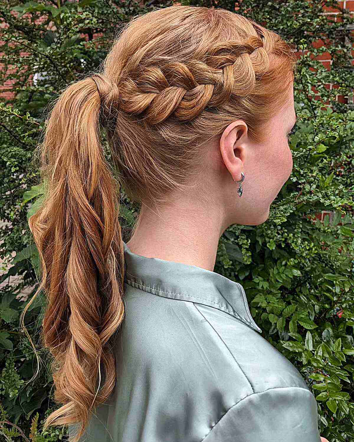 Side French Braid with Pony for a Cheerleaders Long Hair