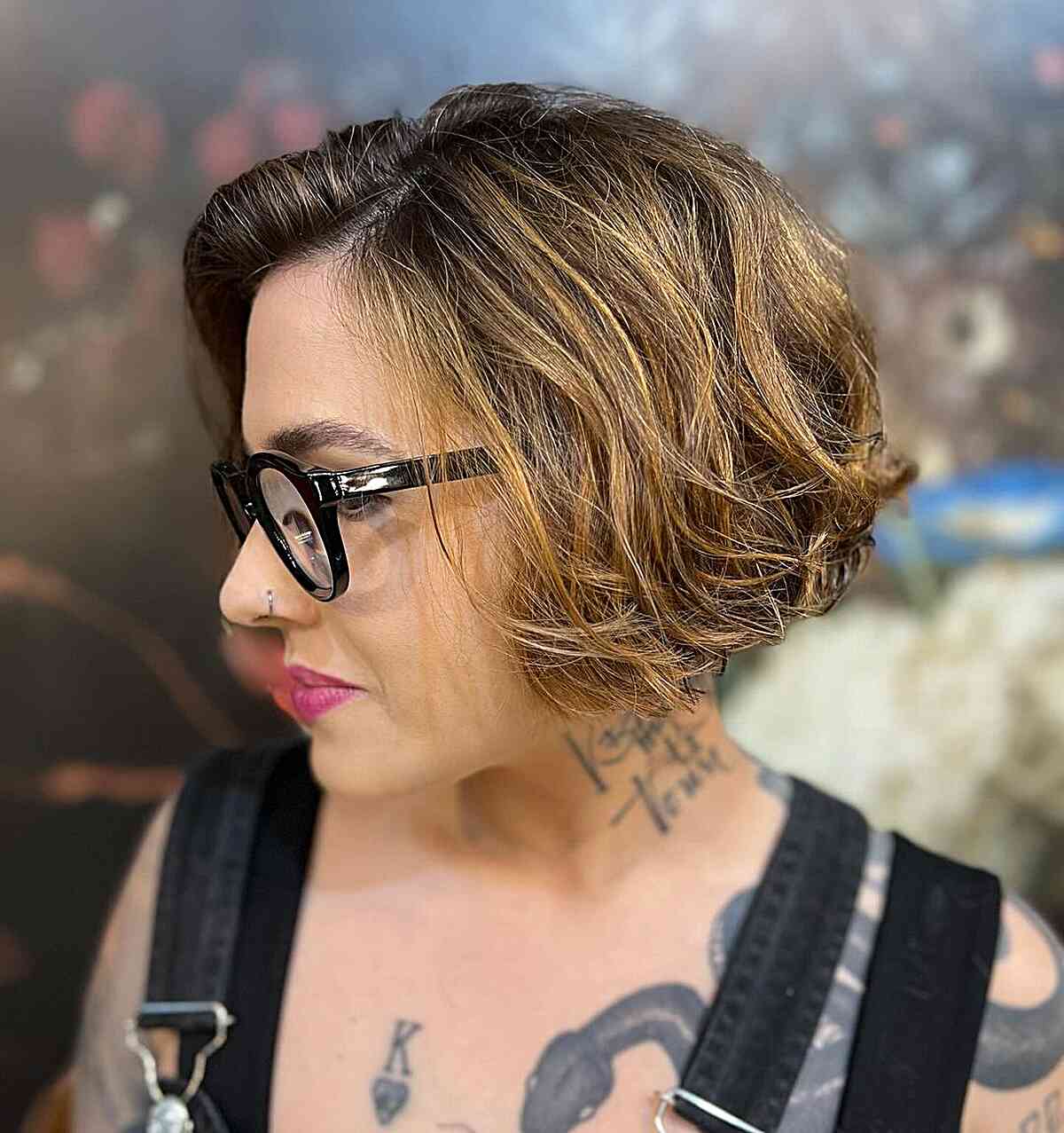 Side Part Choppy Micro Inverted Bob