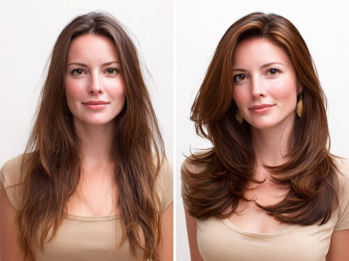 Lovely side-parted butterfly haircuts