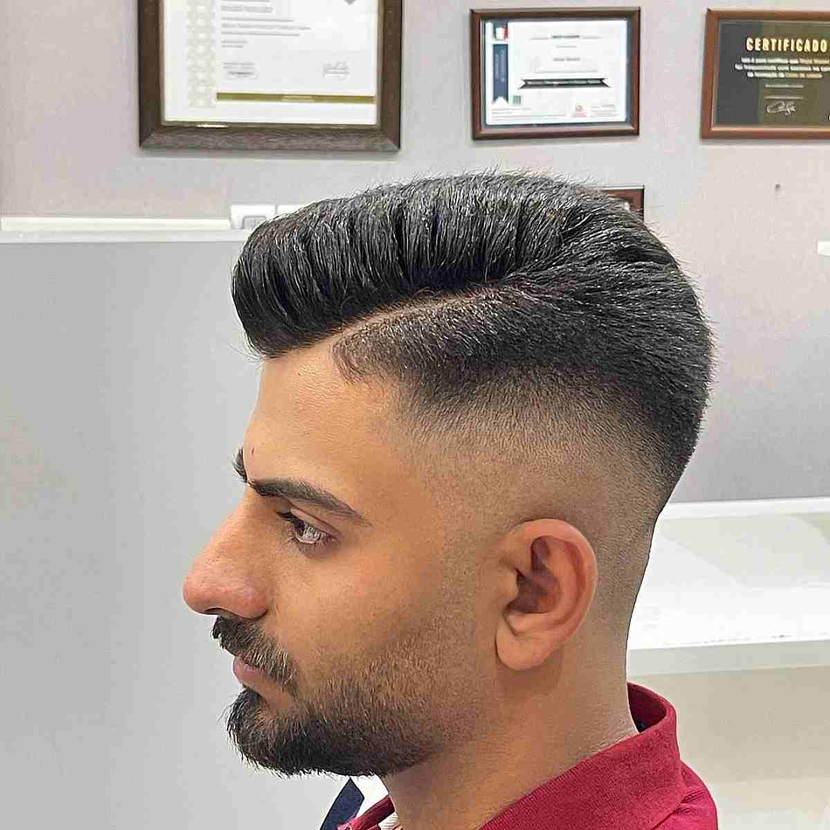 Side-Parted Fade Hairstyle for Guys