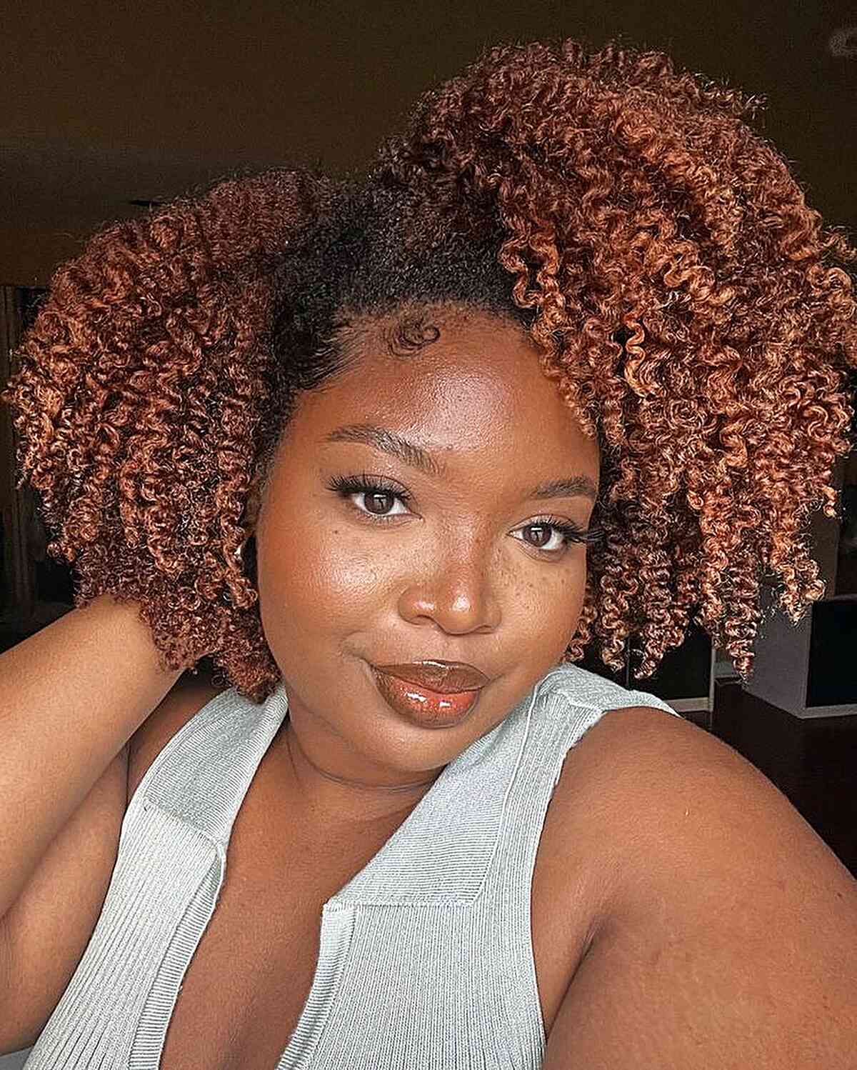 Side-Parted Voluminous Natural Twists for Black Women with Short Locks