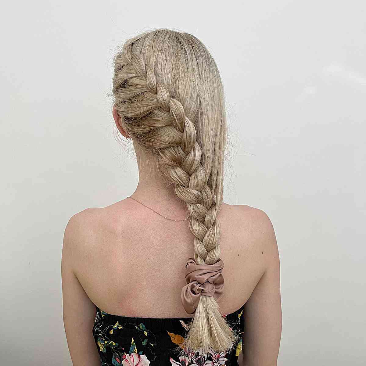 Long Side-Swept French Rope Braid for Cheerleading Dancers