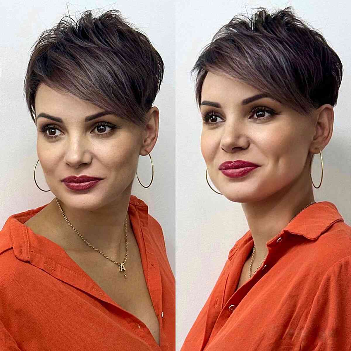 Side-Swept Pixie with Crown Layers
