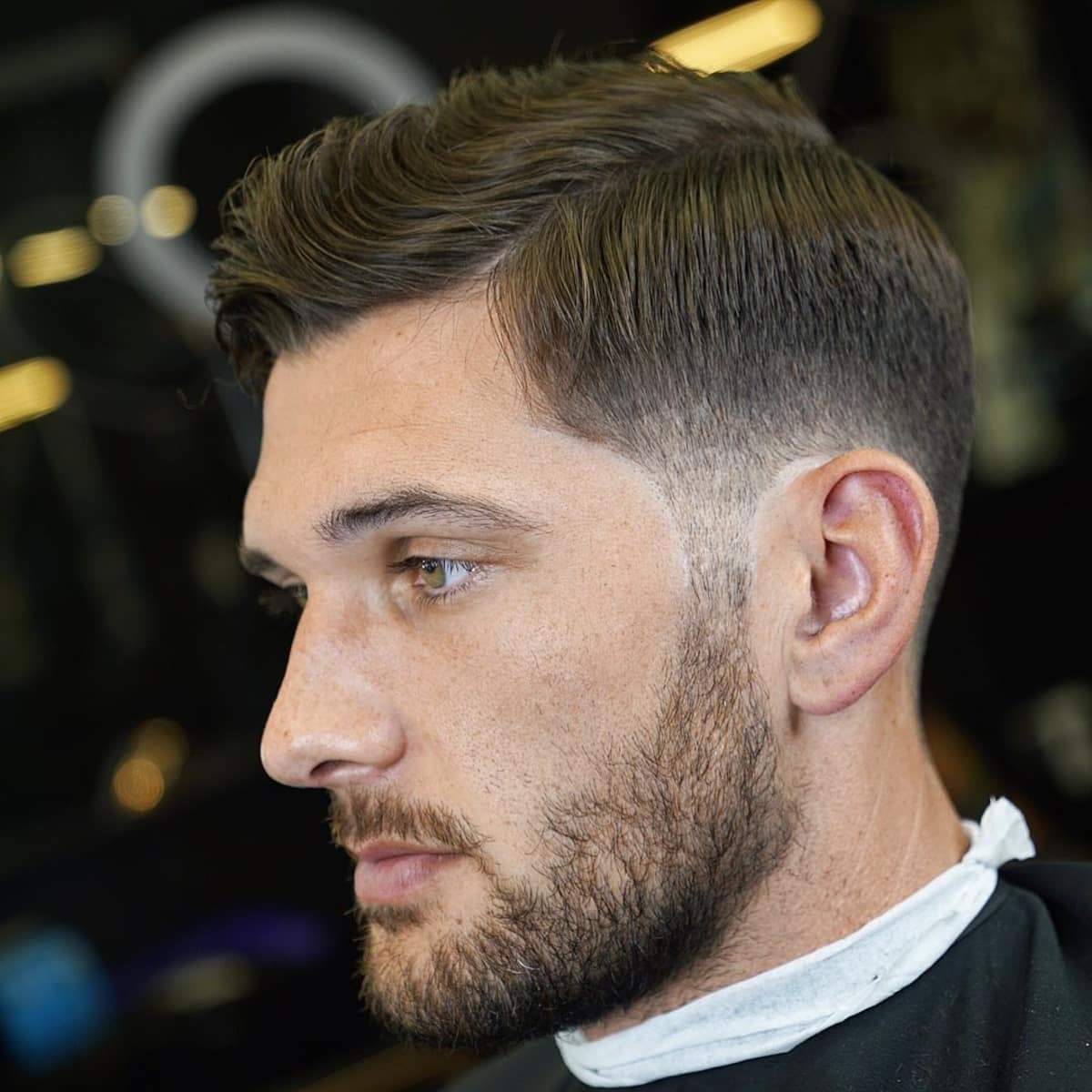 Awesome Side-swept skin fade taper