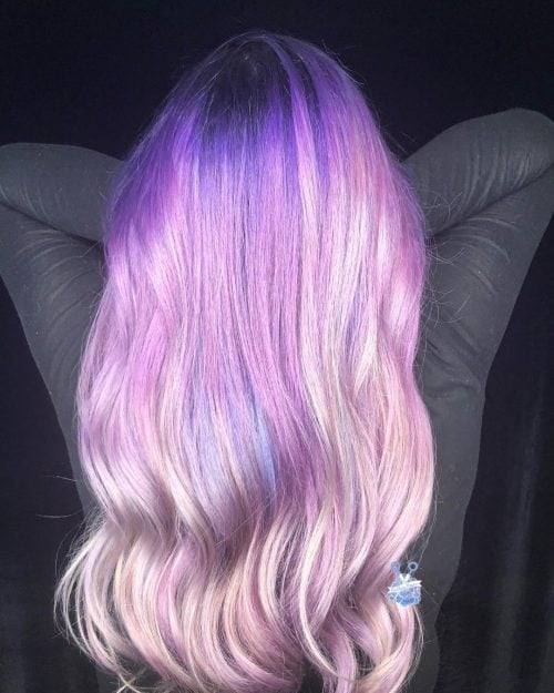 Silver lilac ombre hair color
