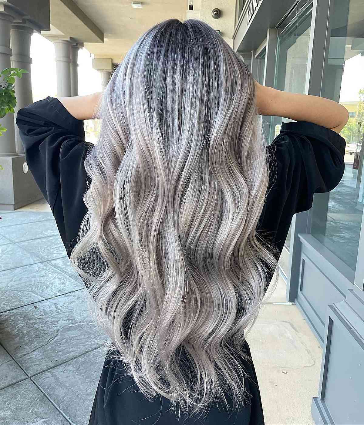 silver balayage hair color